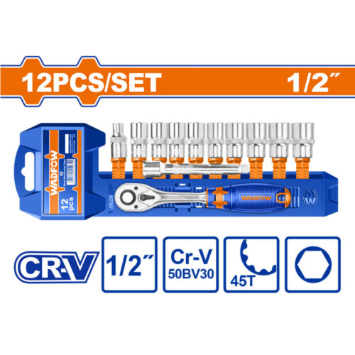 Wadfow12 Pcs 1/2″ Socket Set WST2212