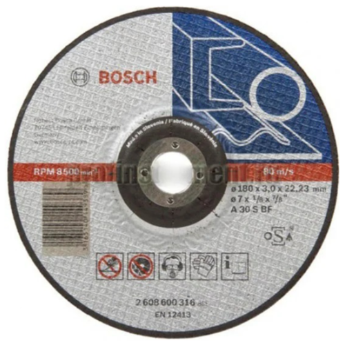 Bosch Expert Metal Grinding Disc A30SBF, 180X3.0X22.23MM 2.608.600.316