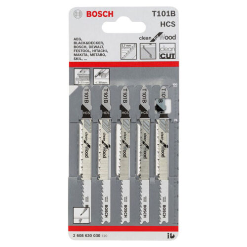 Bosch Jigsaw Blade T101B 5Pcs Set 2.608.630.030