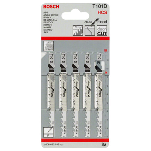 Bosch Jigsaw Blade T101D 5Pcs Set 2.608.630.032