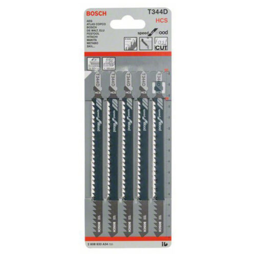 Bosch Jigsaw Blade T344D 5Pcs Set 2.608.633.A34