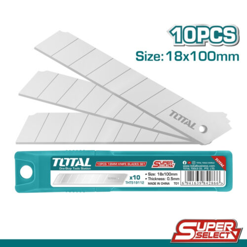 Total 10 Pcs 18mm Knife Blades Set THT519112