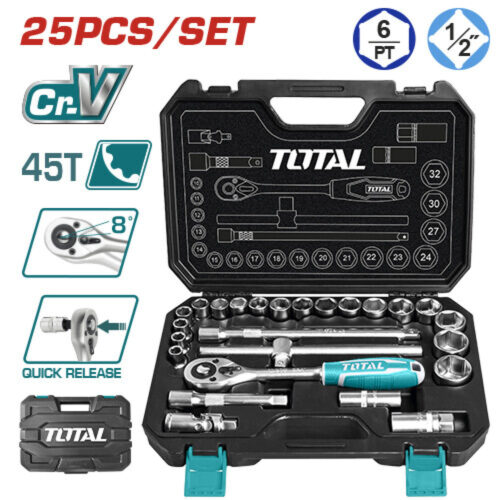 Total 25 Pcs 1/2″ Socket Set THT121251