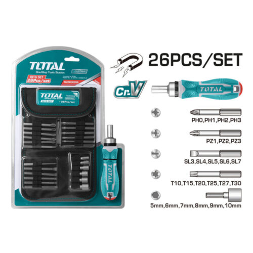 Total 26 Pcs Ratchet Screwdriver Set TACSD30266