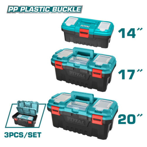 Total 3 Pcs Plastic Tool Boxes Set TPBXK0031