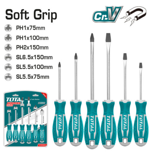 Total 6 Pcs Screwdriver Set THT250606