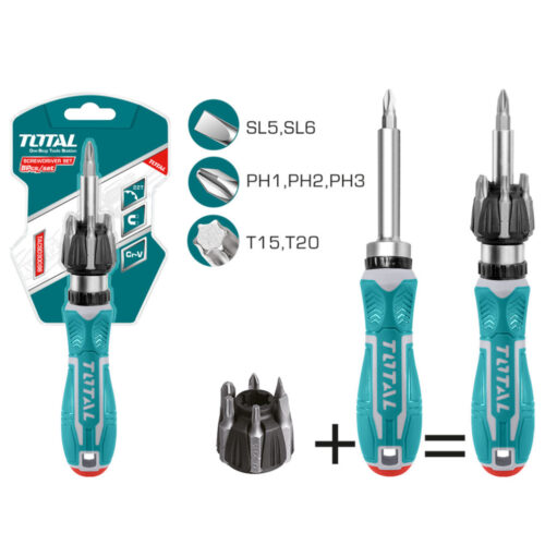 Total 8 Pcs Ratchet Screwdriver Set TACSD30086